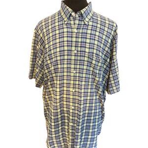 XL Britches Great Outdoors Mens Plaid Button Down Shirt Short Sleeve